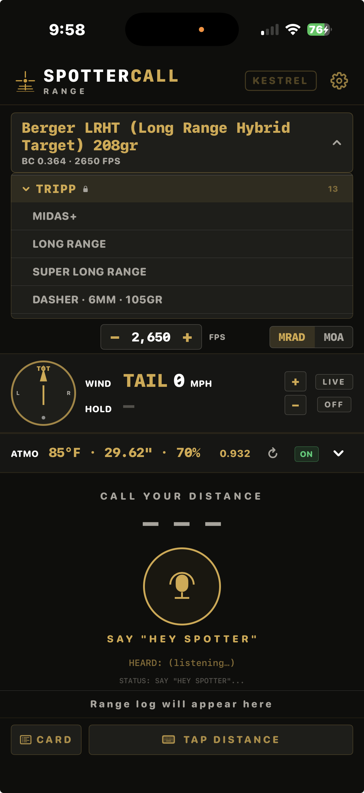 Rifle list open