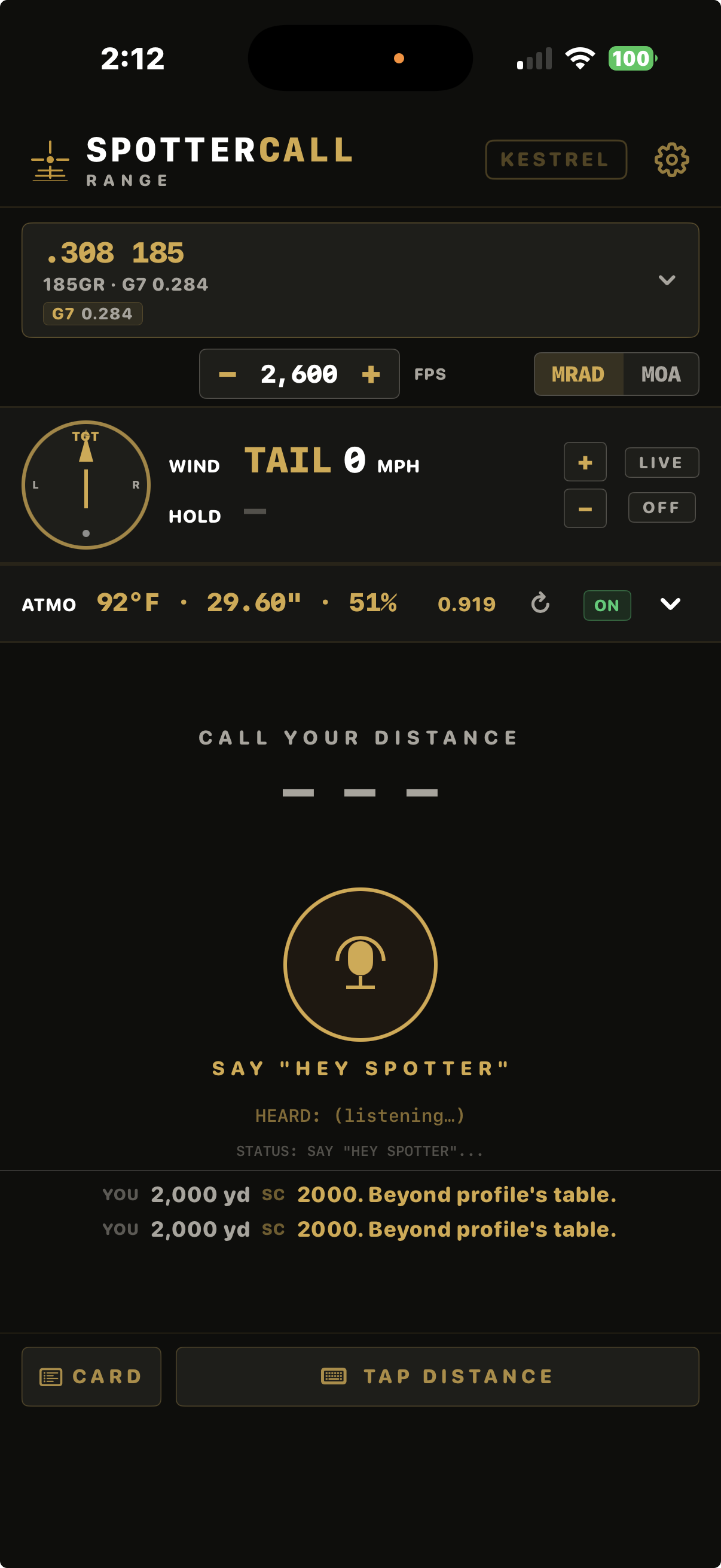 Main screen ready for a call